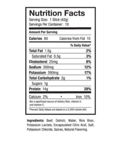 Ostrim Grass-Fed Beef & Ostrich Jerky Snack Sticks-Natural Flavor, 1.5 oz (Pack of 10) Natural flavor 6 61920Y8ltpL