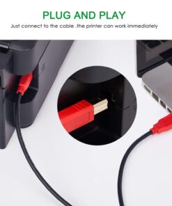 Hftywy Printer Cable 30 ft Long USB Printer Cable Cord USB 2.0 Type A Male to B Male Printer Scanner USB B Cable for HP, Canon,Epson, Lexmark, Dell, Xerox, Samsung Etc 30ft 9 6192GzJSYZL
