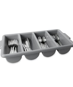 Alternative view of Rubbermaid Commercial Products 4-Compartment Plastic Cutlery Bin, 2pounds, Gray, Supplies for Restaurant Kitchen Use PACK
