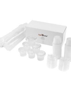 Mini Clear Plastic Jello Shot & Condiment Sauce Disposable Cups with Lids for Restaurants, Party Supplies, Dips, Souffle (1 Ounce, 125 Pack) 15 6193dL91G L