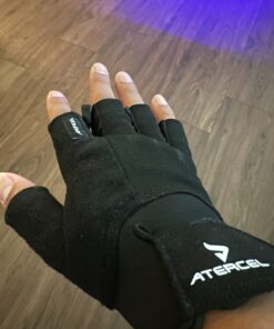 ATERCEL Workout Gloves for Men and Women, Exercise Gloves for Weight Lifting, Cycling, Gym, Training, Breathable and Snug fit Black Large 37 619576uGFgL