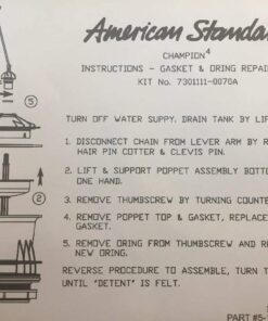 American Standard 7301111-0070A Flush Valve Seal Kit , Clear Pack of 1 26 6195sLxjxRL