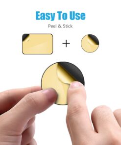 WixGear Mount Metal Plate with Adhesive for Magnetic Cradle-Less Mount - X4 Pack 2 Rectangle and 2 Round (Compatible with Magnetic mounts) (Black) Black 30 6197HyAHWoL