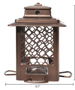 Stokes Select Bird Feeder, Metal Hopper Bird Feeder, 4 Feeding Ports, 3.6 lb Bird Seed Capacity, Copper Finish 26 6198wHFcG2L