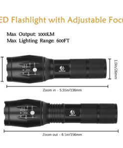 yIFeNG Tactical Flashlight Led Flashlight High Lumens S1000 - XML T6 Upgraded Flash Light Ultra Bright with Zoomable 5 Modes, Camping Accessories for Outdoor Emergency Gear (2 Pack) 2 Pack 37 619DE8XiNBL
