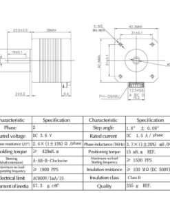 Usongshine Nema 17 Stepper Motor 42BYGH 1.8 Degree 38MM 1.5A 42 Motor (17HS4401S) 42N.cm (60oz.in) 4-Lead with 1m Cable and Connector for DIY CNC 3D Printer (Pack of 5) 17HS4401S(42N.cm) 5PCS 11 619FA1XgYhL