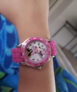 Accutime Kids Disney Mickey Mouse Minnie Mouse Analog Quartz Time Teacher Wrist Watch for Toddlers, Boys & Girls to Learn How to Tell Time Minnie Pink 27 619FV109r1L