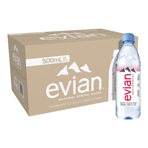 evian Natural Spring Water, Naturally Filtered Spring Water, Naturally Filtered Spring Water in Large Bottles, 33.8 Fl Oz (Pack of 6) 33.8 Fl Oz (Pack of 6)