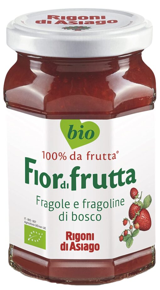 Rigoni di Asiago Fiordifrutta Organic Fruit Spread, Strawberry, 250 g, 6 Count 8.82 Ounce (Pack of 6)