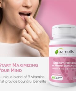 EZ Melts Dissolvable Energy, Memory & Mood Enhancer, Blend of B-Vitamins, Sugar-Free, 2-Month Supply 18 619JkZueTL