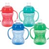 Nuby No-Spill Super Spout Grip N' Sip 4M+ - 4 Count (ASSORTED COLORS) CMV-4 Pack