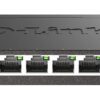 D-Link Ethernet Switch, 8 Port Gigabit Unmanaged Metal Fanless Desktop or Wall Mount Design (DGS-108), Black 8-Port Gigabit Switch