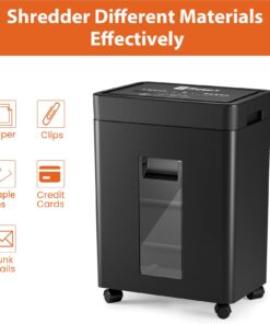 Frossvt Paper Shredder for Home Office Use, 12-Sheet Micro-Cut Paper and Credit Card, Security Level P-4, 5.3-Gallon Bin 28 619QzvyZmFL