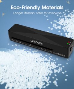 Crenova A4 Laminator Machine 4 in 1 Personal Desktop Hot & Cold 9 Inch Thermal Laminator for Home Office School Business Use Black 24 619S3mvRHML