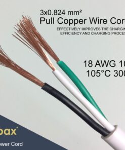 Ipax 15Ft Extra Long White AC Power Cord Cable Pure Copper Wire Core in Retail Pack for Computer Plasma TV Printer Monitor AC Adapter 15Ft White 12 619SMyKNUL