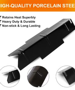 Hisencn Grill Replacement Parts for Dyna Glo DGH353CRP DGC350CNP-D DGF350CSP-D Grill, 2 PCS Heats Tents Heat Plates - Porcelain Steel, 2 PCS Straight Burner PipeTubes Repair Kit - Stainless Steel 2 Silver Burber + 2 Black Heat Tent 11 619TGLetpDL
