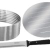 Zenker Stainless Steel Layer Cake Slicing Kit with 12" Serrated Knife, 3-Piece 9 619TH4GT NL