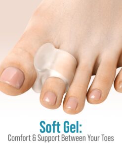 Toe Spacers for Men and Women – 4 Gel Toe Separators, Hammer Toe Straightener, Correct Toes, by 5 Stars United Big 4 Pack 28 619UBReaN2L