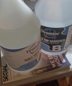 Epoxy Resin Promise Table Top 2-Part- 2 Gallon High Gloss (1 Gal Resin + 1 Gal Hardener) Transform Your DIY Projects with Crystal Clear Finish - Ideal for Bar Tables, Tabletops, Countertops & More 63 619UhbZ44qL