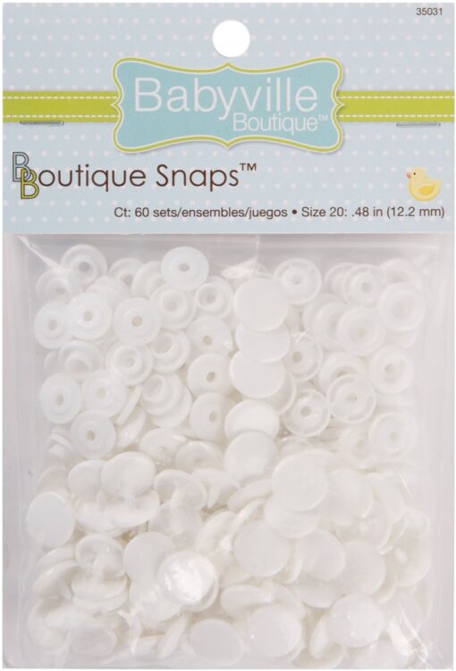 Babyville Boutique 35031 Snaps, Size 20, White (60-Sets) 60-Sets