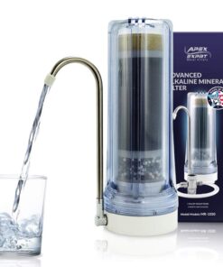 APEX MR-1050 Countertop Water Filter, 5 Stage Mineral pH Alkaline Easy Install Faucet Water Filter - Reduces Heavy Metals, Bad Taste and Up to 99% of Chlorine - Clear