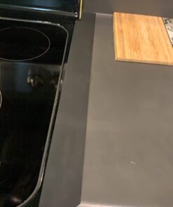 25Inch Kitchen Silicone Stove Counter Gap Cover, Easy Clean Heat Resistant Wide & Long Gap Filler, Seals Spills Between Counter, Stovetop, Oven, Washer & Dryer, Set of 2 ( Black) 25 Inches 37 619V7ZeaRBL