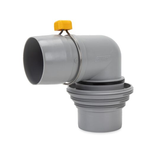 Camco RV Easy Slip Elbow and 4-1 Adapter | Features a Larger Inside Diameter for Faster Dumping and Adapter Fits 3-Inch Slip or 3-Inch,3.5-Inch and 4-Inch Threaded Pipe (39144)