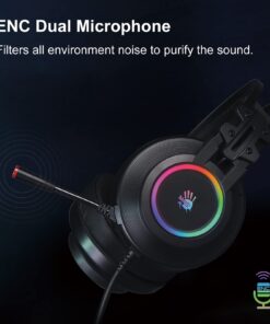 Bloody G528C Wired RGB Gaming Headset, 7.1 Virtual Surround Sound, Noise Cancelling Microphone with Braided USB Cable, On-Ear Volume Control for FPS MMO Games 19 619WYALSqIL