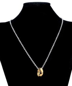 LUREME Engraved Gold Plated Stainless Steel Ring Pendant Chain Necklace A1000001 28 619XAxGDPML