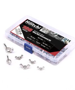 Hilitchi 100-Pcs M3 M4 M5 M6 M8 M10 Wingnut Butterfly Wing Nuts Assortment Kit, 304 Stainless Steel 9 619XisKepL