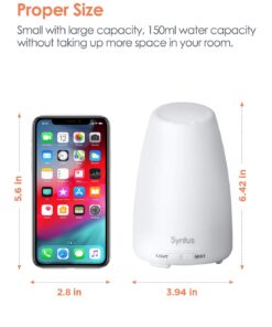 Syntus 150ML Essential Oil Diffuser Ultrasonic Aromatherapy Diffusers with Adjustable Mist Mode and Waterless Auto Shut-Off for Home Office 27 619XnuyuMGL
