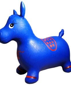 AppleRound Horse Bouncer with Hand Pump, Inflatable Space Hopper, Ride-on Bouncy Horse (Blue) Blue 24 619XuFiv4gL