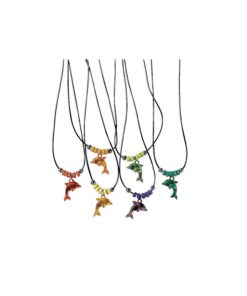 Fun Express - Acrylic Dolphin Necklace W/Jewel Eye - Jewelry - Necklaces - Necklaces - Novelty - 12 Pieces