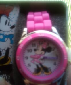 Accutime Kids Disney Mickey Mouse Minnie Mouse Analog Quartz Time Teacher Wrist Watch for Toddlers, Boys & Girls to Learn How to Tell Time Minnie Pink 23 619ZHgZXdEL