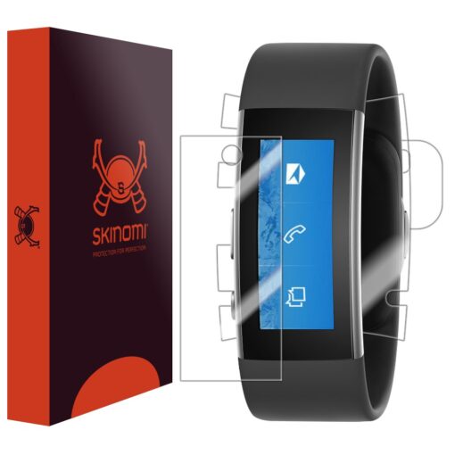 Skinomi Full Body Skin Protector Compatible with Microsoft Band 2 (2015)(Screen Protector + Back Cover) TechSkin Full Coverage Clear HD Film