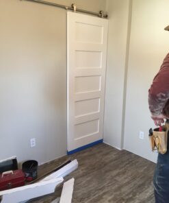 TMS 5FT European Modern Satin Stainless Steel Sliding Barn Wood Door Closet Hardware 5 FT (60") 35 619ZfFZIOhL 1