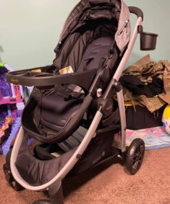 Graco Modes Pramette Travel System, Includes Baby Stroller with True Pram Mode, Reversible Seat, One Hand Fold, Extra Storage, Child Tray and SnugRide 35 Infant Car Seat, Ellington Modes Pramette w/ Infant Pramette Mode 47 619aAIpYL