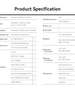 Beelink Mini PC, AMD Ryzen 7 5700U(8C/16T, Up to 4.3GHz), 16GB DDR4 RAM 500GB PCIe3.0 x4 SSD, SER5 Pro Mini Desktop Computer Support 4K Triple Display/DP/HDMI/USB 3.2/WiFi 6/BT5.2, Gaming/Office/Home R7-5700U 16G+500G 20 619cGZTuLL
