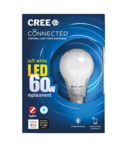 Cree BA19-08027OMF-12CE26-1C110 Connected 60W Equivalent Soft White (2700K) A19 Dimmable LED Light Bulb (6 Pack) 6 Count (Pack of 1) 12 619dFKEfzZL