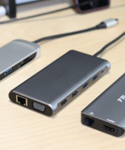 Kingston Nucleum USB C Hub, 7-In-1 Type-C-Adapter Hub Connect USB 3.0, 4K HDMI, SD and MicroSD-Card, USB Type-C Charging for MacBook, Chromebook, and Other USB Type-C devices Single Item 55 619eI73 ML