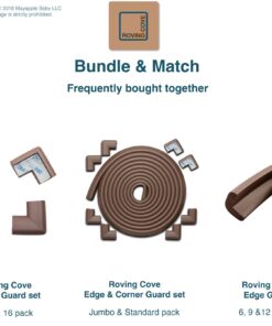 RovingCove Corner Protector for Baby (8 Large Corners) - Hefty-Fit Heavy-Duty Soft Rubber Foam Furniture Corner Bumper Guards, 3M Adhesive Pre-Taped, Coffee Brown 8 Count (Pack of 1) 26 619f89qopGL