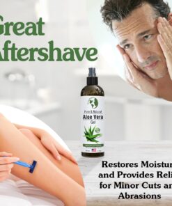 Earth's Daughter Organic Aloe Vera Gel from 100% Pure and Natural Cold Pressed Aloe – Moisturizes - Great for Face - Hair- Sunburn - Aftershave - Bug Bites - 12 oz. 21 619fGJ nqnL