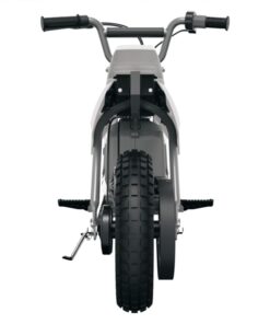 Razor MX400 Dirt Rocket 24 Volts Motocross Electric Dirt Bike with Hand Operated Brakes, Retractable Kickstand, and Folding Metal Pegs, White 15 619gKRZ1rmL