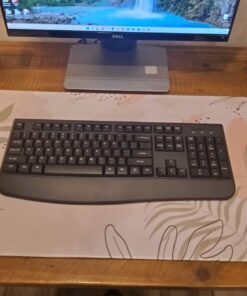 Loigys Wireless Keyboard, 2.4G Full-Sized Ergonomic Wireless Computer Keyboard with Wrist Rest for Windows, Mac OS Laptop/PC/Desktop/Notebook (Black) Black 43 619hjiZqm1L