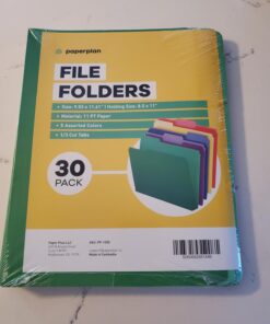 Colored File Folders - Colored Folders - Colored File Folders Letter Size - File Folders - File Folders Letter Size - Color File Folders - Color Folders - (30 Pack, 8.5 x 11", 1/3 Cut Tabs, 5 Colors) 30 Pack 35 619ijuGljEL