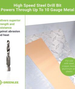 Greenlee DTAPKIT Drill/Tap Kit for Metal, One-Step Drilling, Tapping, and Deburring/Countersinking Set with Quick Change Adaptor 6-32 to 1/4-20 13 619jNnnjVbL