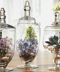 Alternative view of Home Essentials & Beyond Apothecary Jars with Lids Set of 3 Candy Jars for Candy Buffet, Glass décor, Laundry Room, Potpourri, and Bathroom