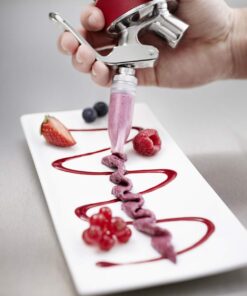 iSi North America Gourmet Cream/Food Whipper for All Hot and Cold Applications, 1 Pint, Stainless Steel/Red 16 619laiuCvfL