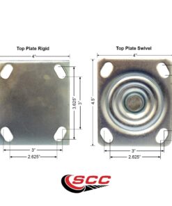 Service Caster Brand 6 Inch Heavy Duty Swivel Casters Set of 4 Polyurethane Caster Wheels – 3,600lbs. Total Capacity – 2 Swivel with Locking Brakes/2 Rigid with Roller Bearings 6" Wheel 2 Swivel w/2 Top Lock Brakes - 2 Rigid 12 619nsEsNcyL