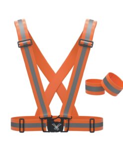 Alternative view of 247 Viz Reflective Vest with Hi Vis Bands, Fully Adjustable & Multi-Purpose: Running, Cycling, Motorcycle Safety, Dog Walking… Regular Neon Orange